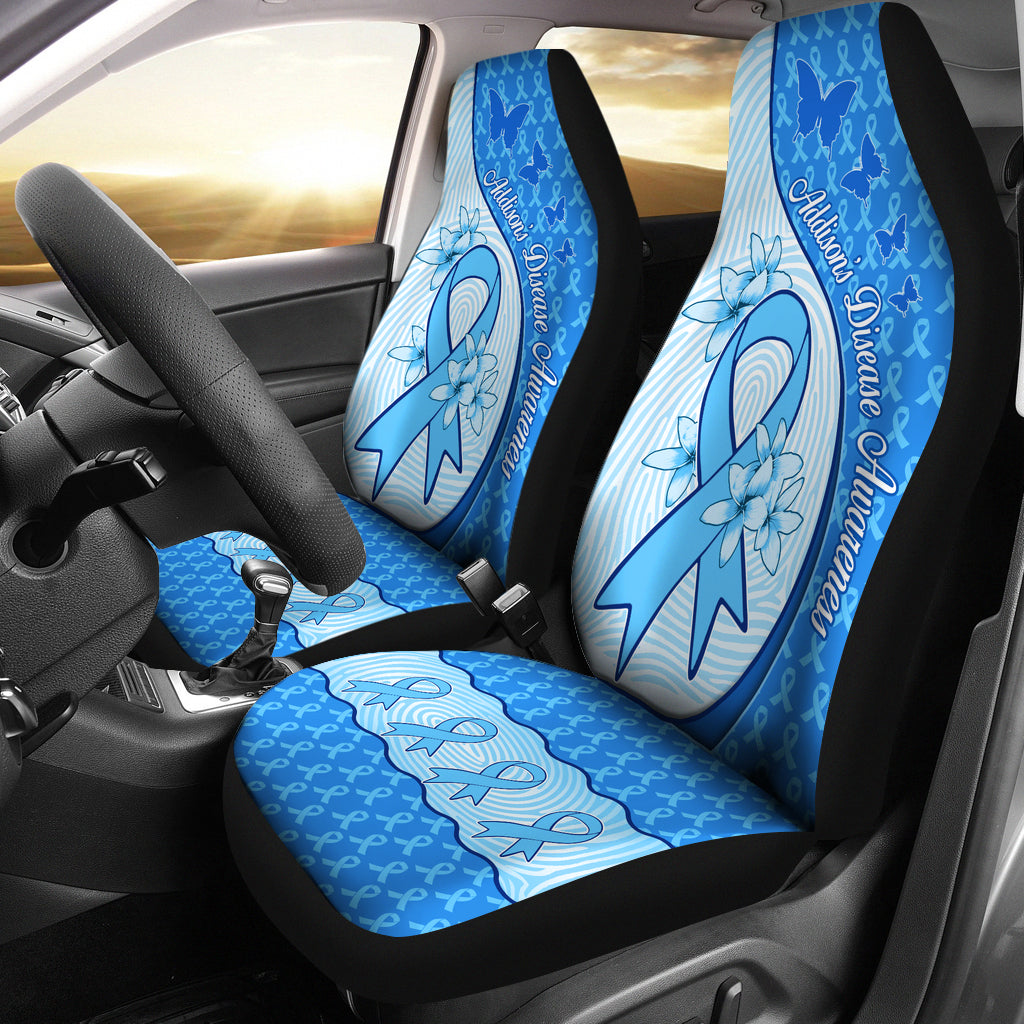 Addison’S Disease Awareness Unique Pattern Car Seat Covers New Collection Set Of Two, Automotive Seat Covers Set