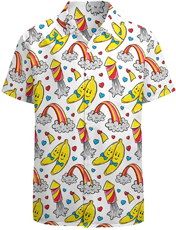 Banana Hawaiian Shirt, Pride Month Rainbow Lgbt Print Summer Hawaiian Shirts Beach Shirts Gift