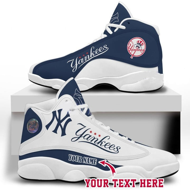 Custom Name MLB New York Yankees Pattern Air Jordan 13 Shoes Sneakers JD13 V432