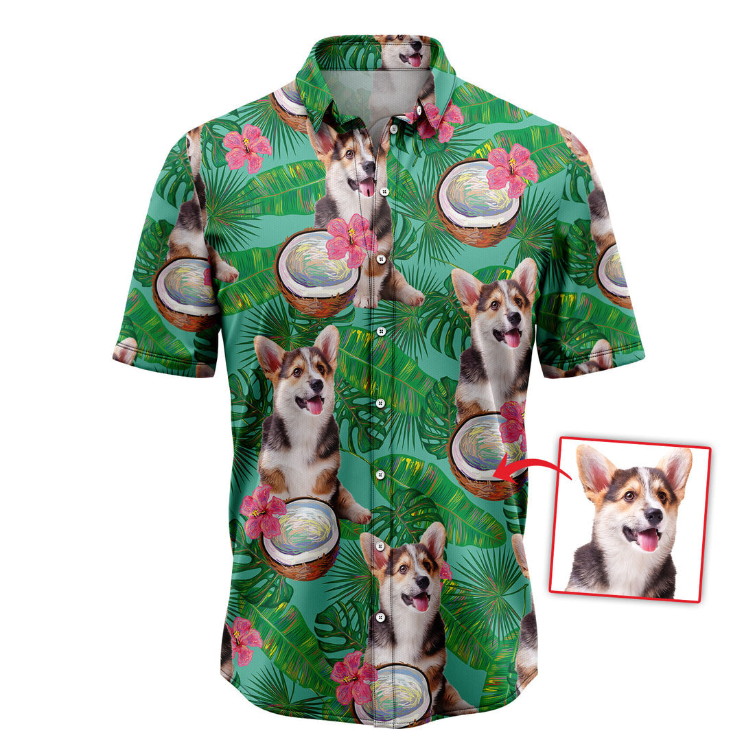 Custom Photo Dog Coconut Tropical Hawaiian Shirt, Shirt For Men Women, Gift For Dog Lover