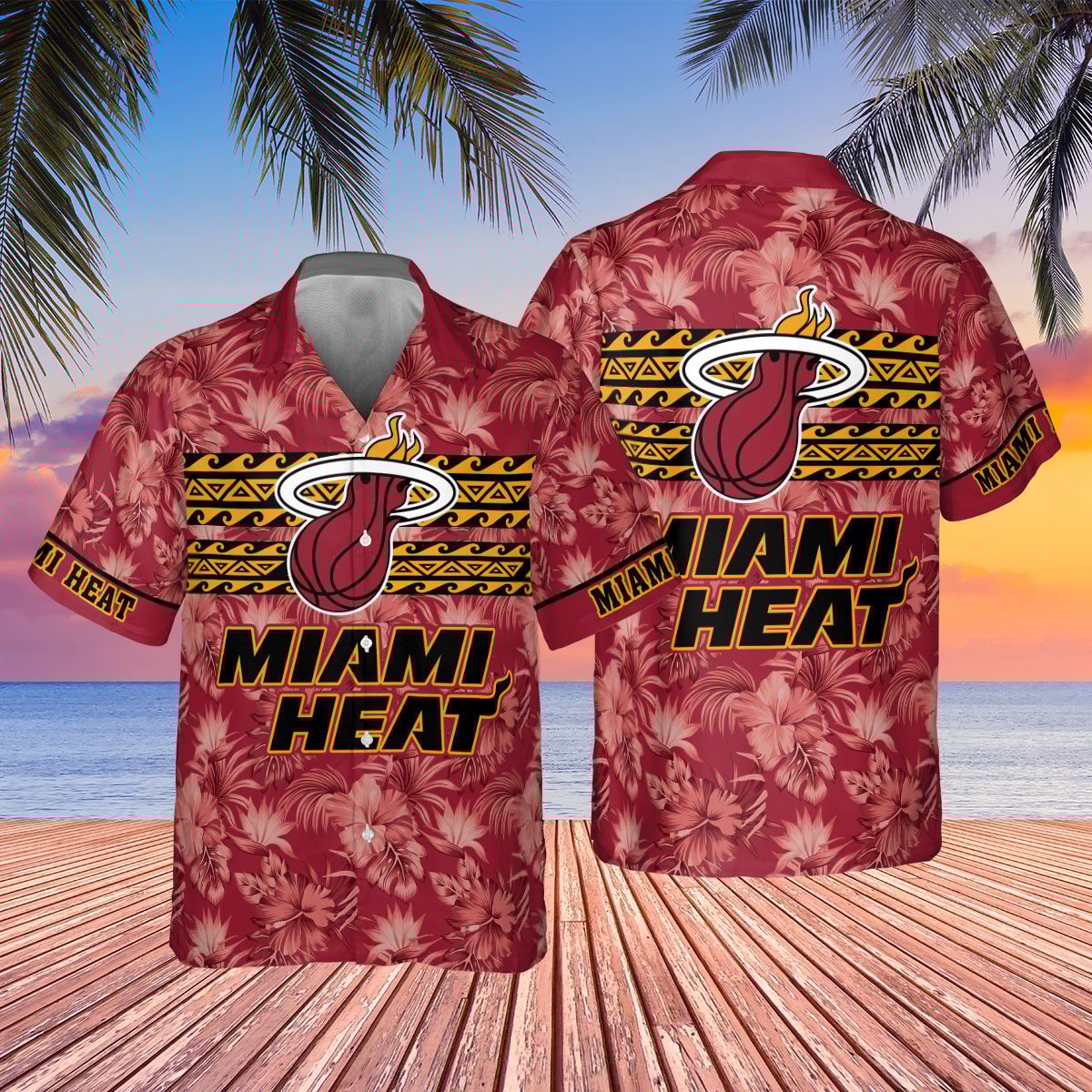 Miami Heat National Basketball Association 2023 Hibiscus Pattern Aop Hawaiian Shirt Shfi