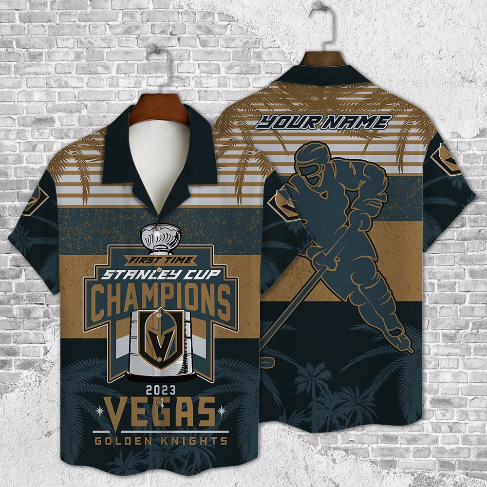 Custom Vegas Golden Knights Nhl Champions Pattern Hawaiian Shirt
