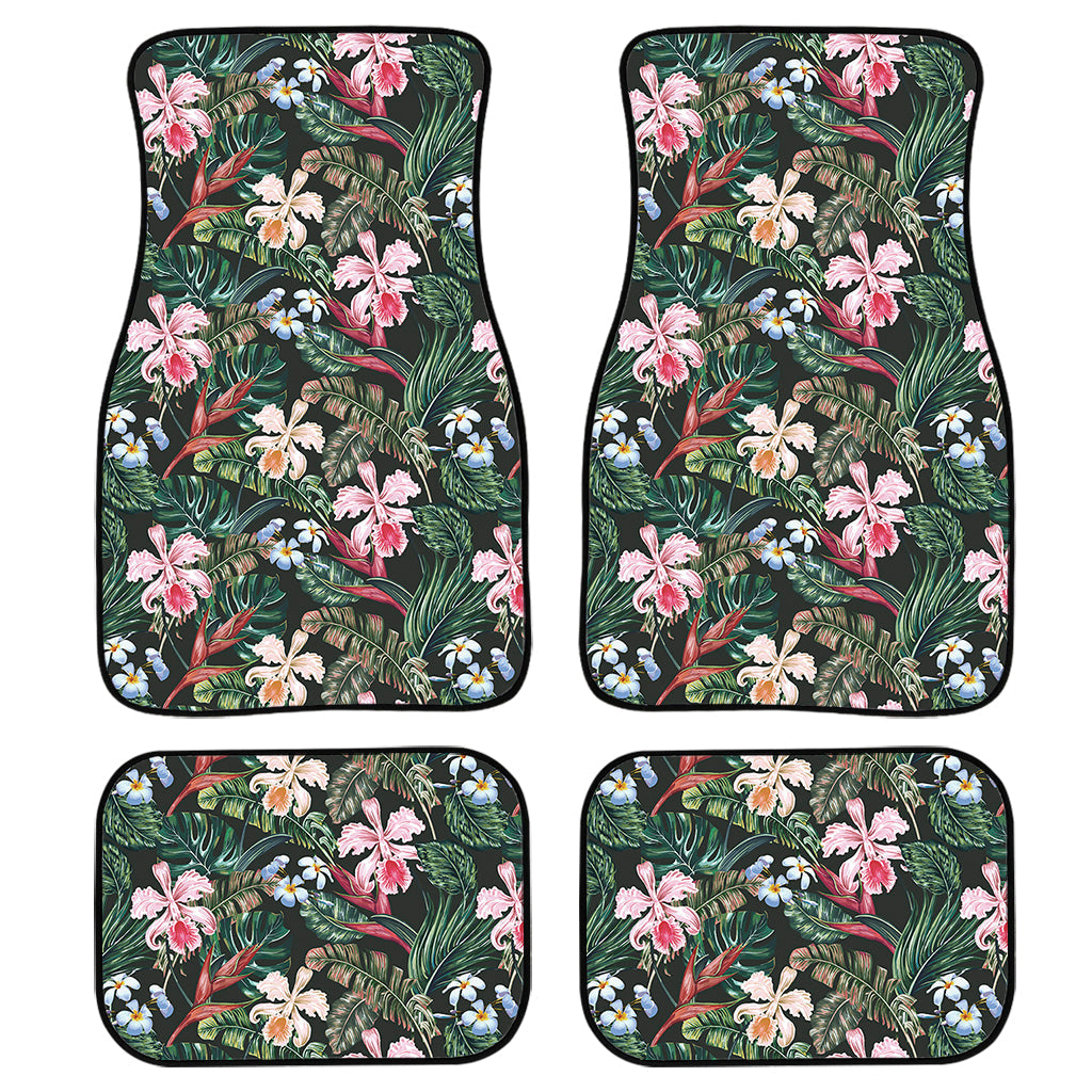 Vintage Tropical Exotic Hawaiian Print Front And Back Car Floor Mats, Front Car Mat