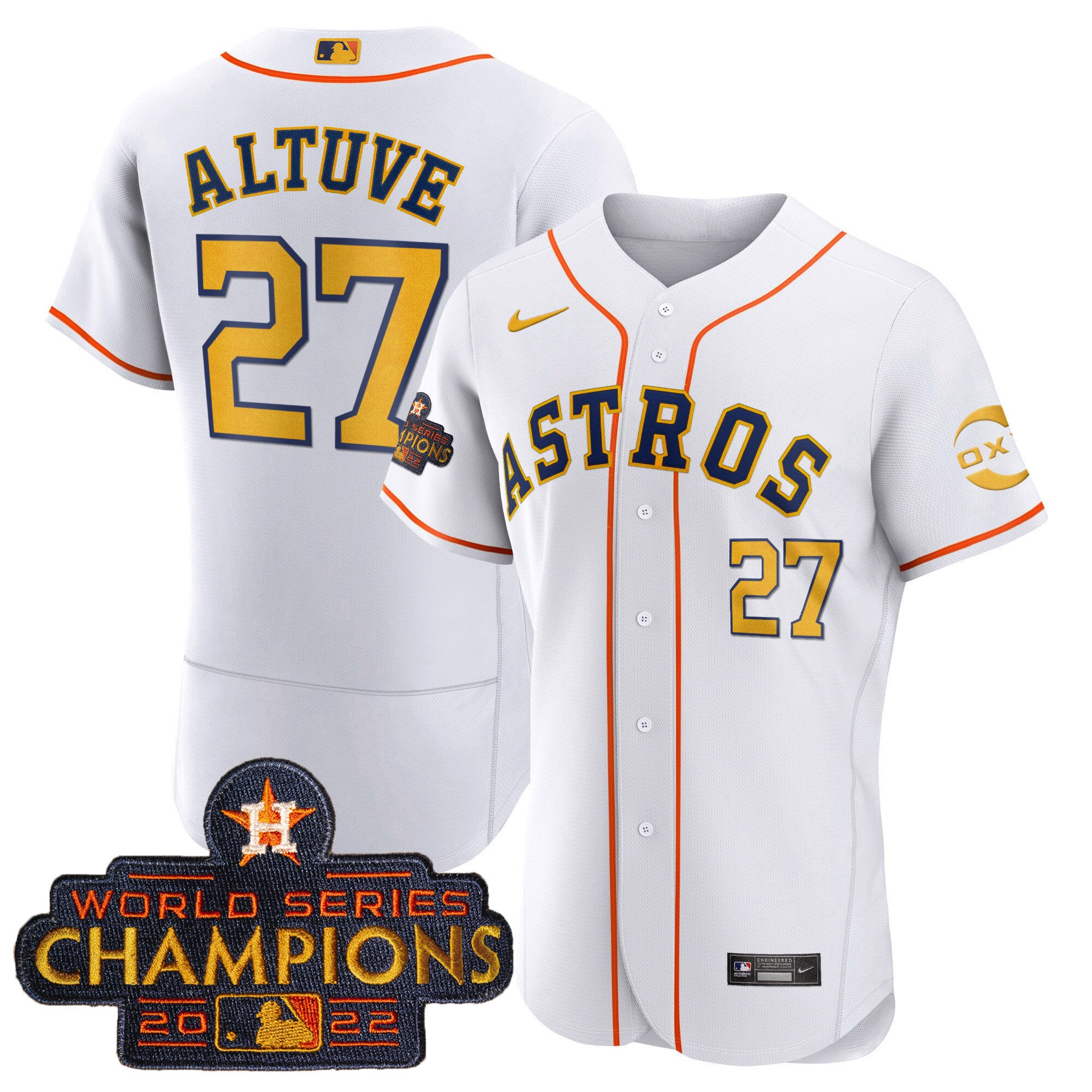 Jose Altuve Houston Astros 2023 Gold Rush Oxy Jersey – All Stitched ...