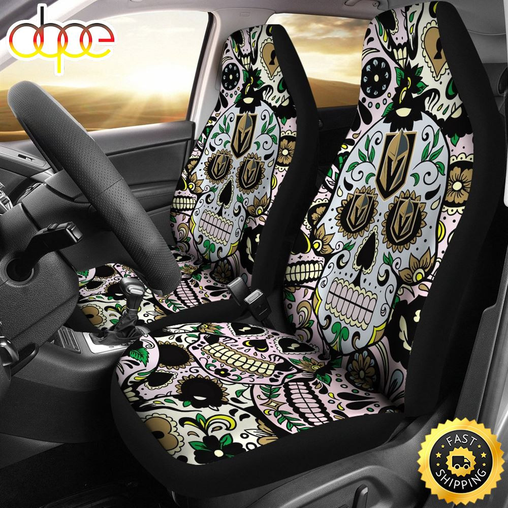 Party Skull Vegas Golden Knights Car Seat Cover Set CSC5075