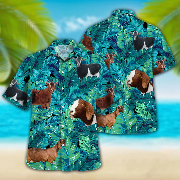 Nubian Goat Lovers Hawaiian Shirt, Hawaiian Shirt Vintage Flower, Short Sleeve Hawaiian Aloha Shirt For Men, Women