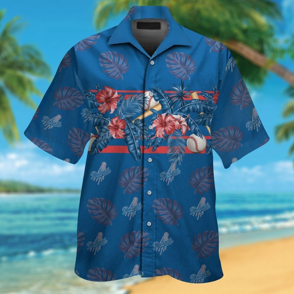 Los Angeles Dodgers Short Sleeve Button Up Tropical Hawaiian Shirt Ver09