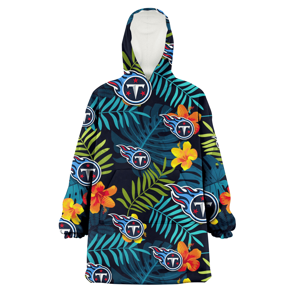 Tennessee Titans Orange Yellow Green Leaf Black Background 3D Printed Hoodie Blanket Snug Hoodie