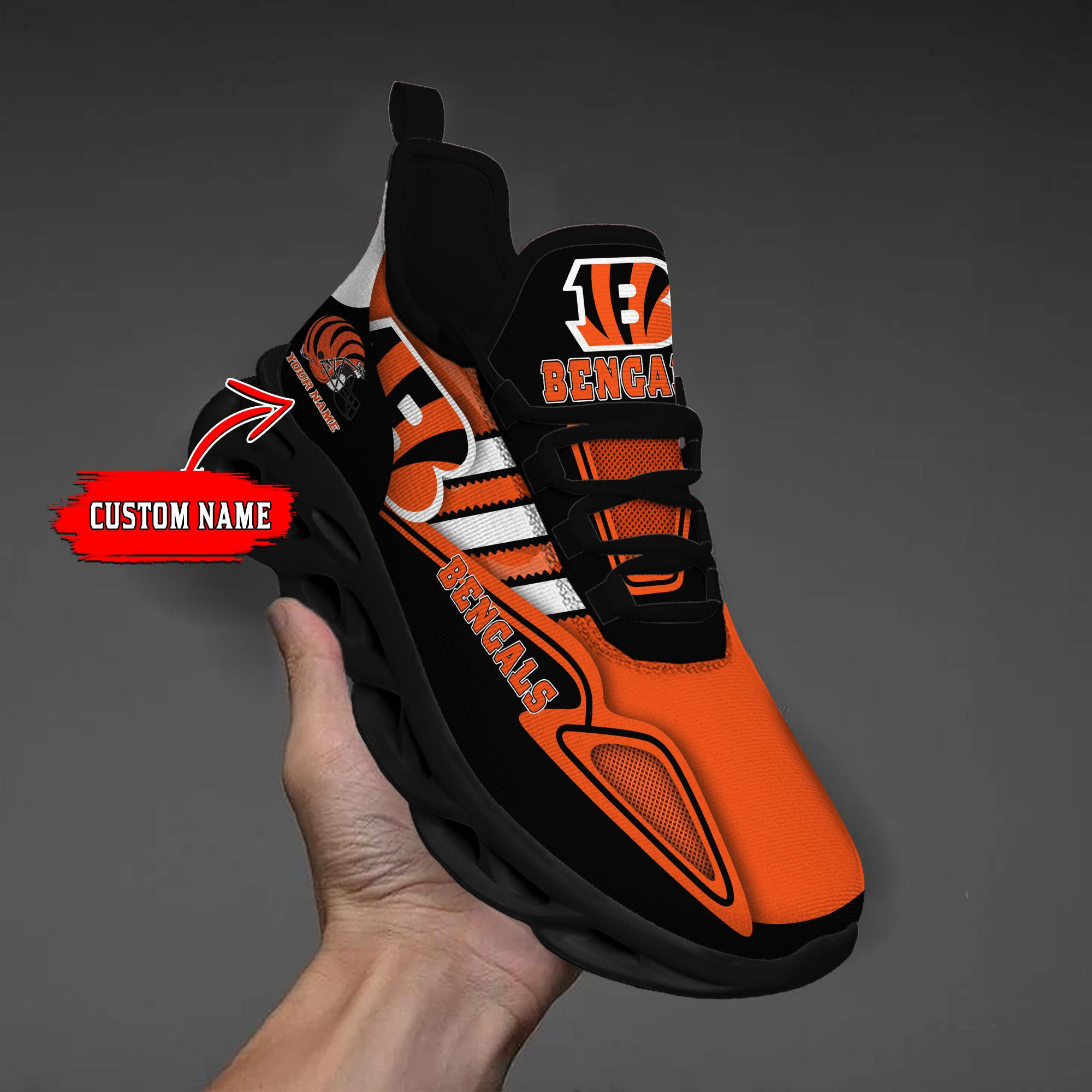 Cincinnati Bengals Clunky Max Soul Shoes Personalized MS8377