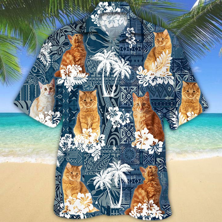 American Bobtail Hawaiian Shirt, 3D Cat Hawaiian Shirt For Men And Woman, Animal Hawaii Aloha Beach Shirts