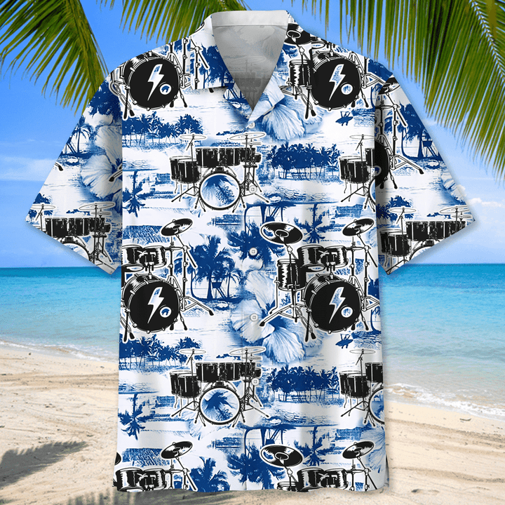 Drum Music Hawaiian Shirt, Drum Sticks Shirt, Gift For Drummer, Drum Band Shirt