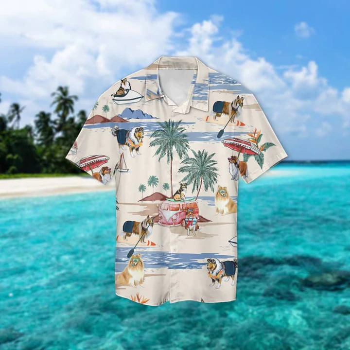 Rough Collie Summer Beach Hawaiian Shirt, Hawaiian Shirts For Men Women Short Sleeve Aloha Beach Shirt