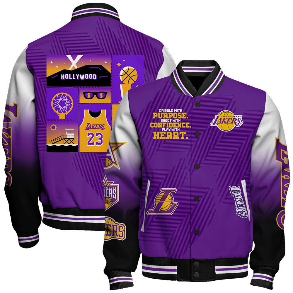 Los Angeles Lakers National Basketball Association AOP Varsity Jacket STM Ver 04