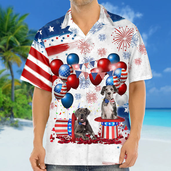 Great Dane Independence Day Hawaiian Shirt For Men And Women, 4Th Of July Hawaiian Shirt