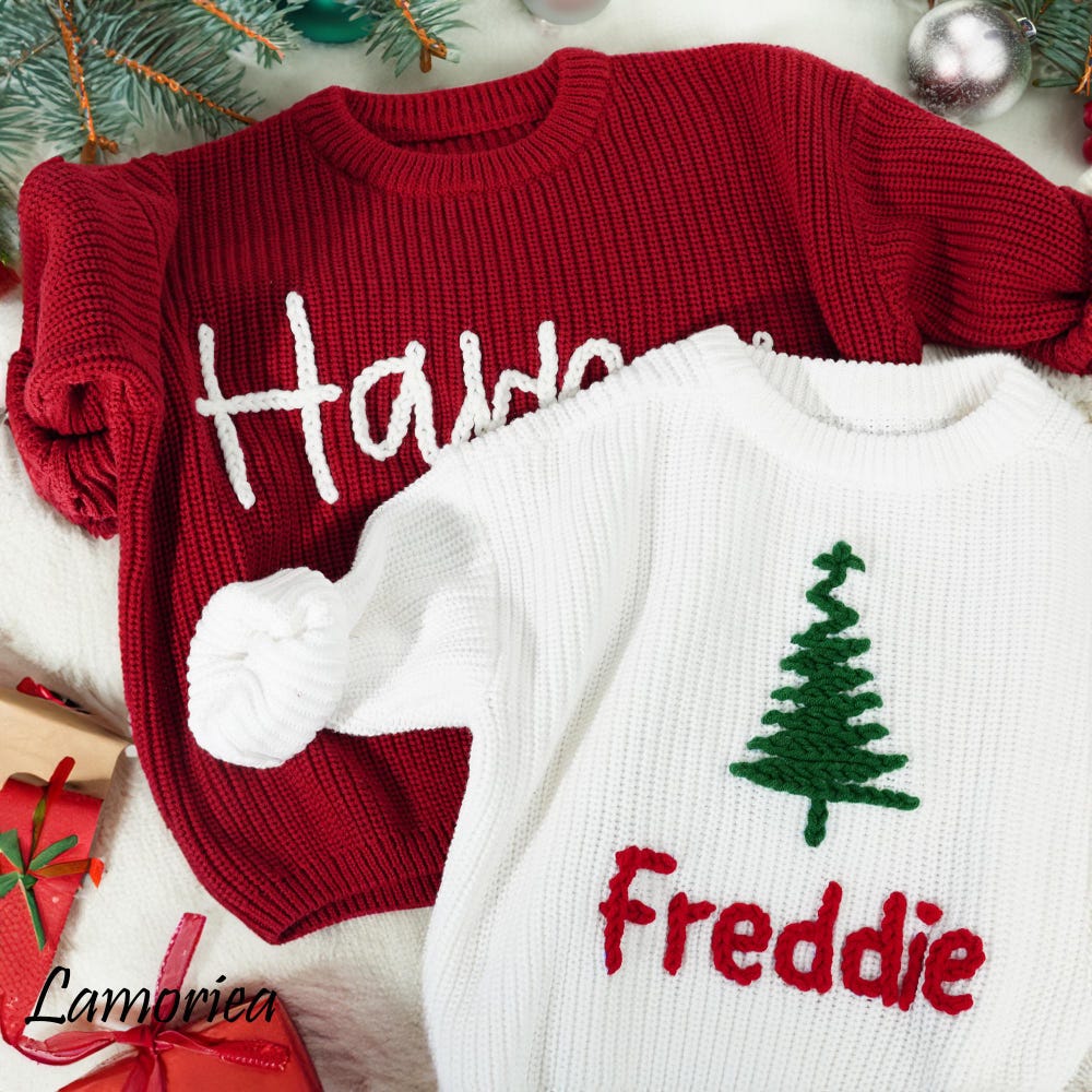 Personalized Kids Christmas Tree Sweater, Toddler Holiday Sweater, Winter Sweater, Baby Christmas Tree Sweater, Baby Sweater, Baby Christmas , Fall Outfit Ideas, Product By Teeblend Store Teeshirtsummer