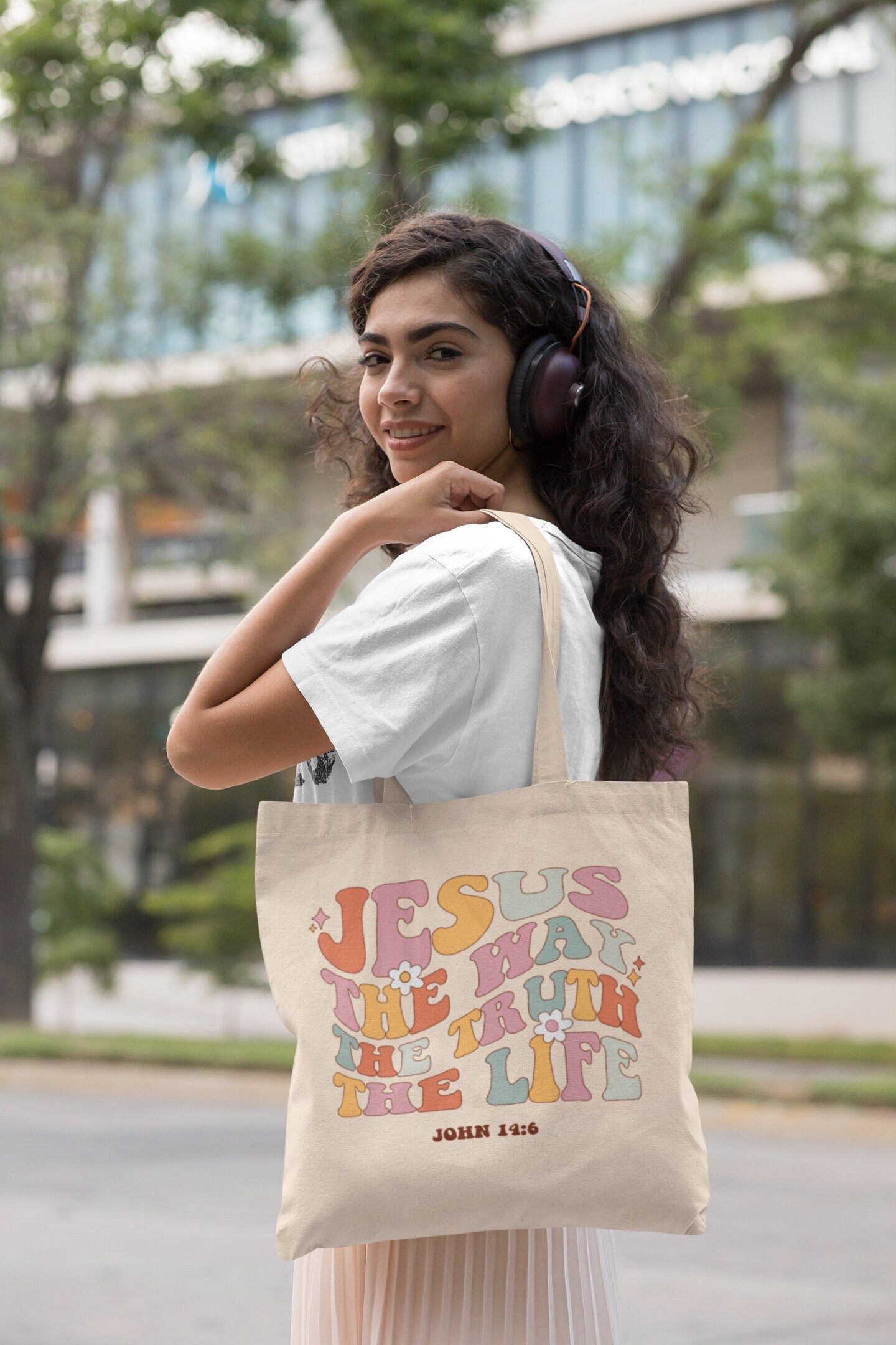 Jesus Is The Way Christian Tote Bag Aesthetic Tote Bag Christian Merch Bible Bag Retro Tote Bag Jesus Tote Bag Christian Tote Bag Church Bag