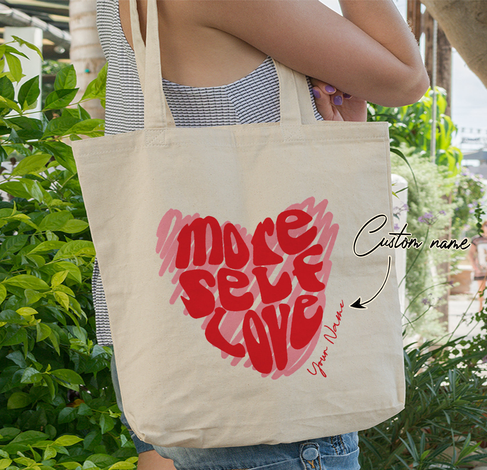 More Self Love Personalized Tote Bag, Custom Tote, Canvas Tote Bag, Handmade Tote, Best Quality Tote, Tote Bag For Yourself, Gift For Friend