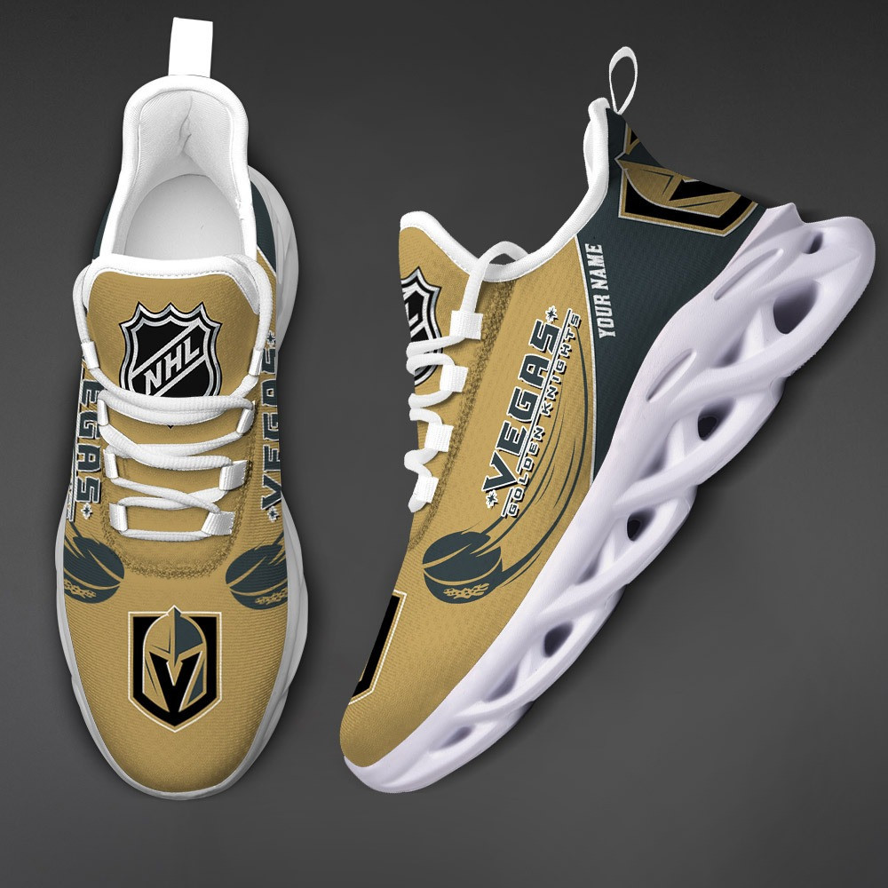 Vegas Golden Knights Team And NHL Logo Max Soul Clunky Shoes Yeezy Running Sneakers