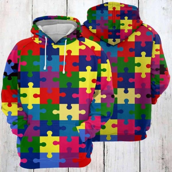 Colorful Puzzles Awareness Autism 3D &hellip;