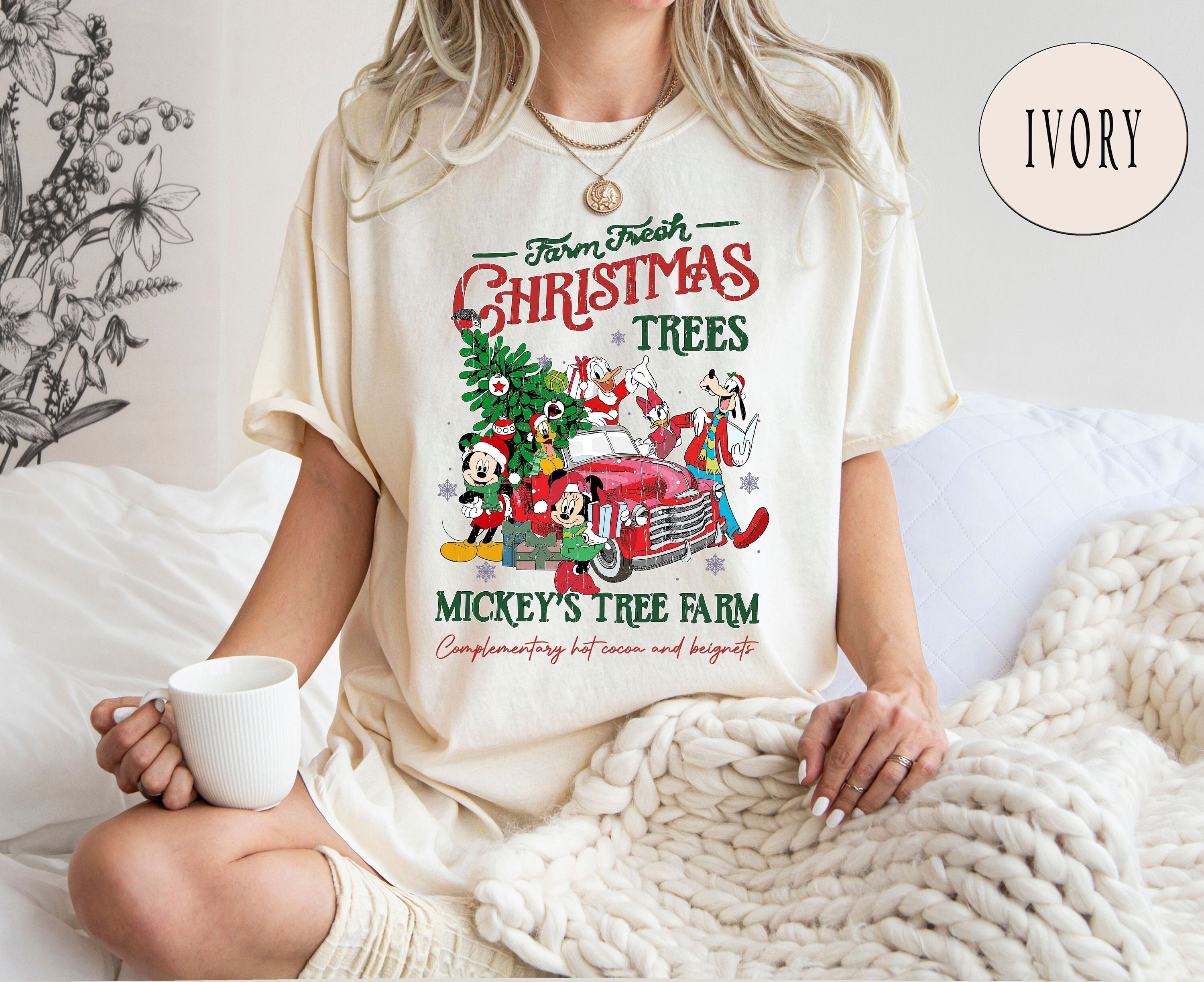 Comfort Retro Disney Farm Fresh Shirt, Mickey'S Tree Farm, Mickey And Friends Christmas, Christmas Disney Family, Christmas Gift