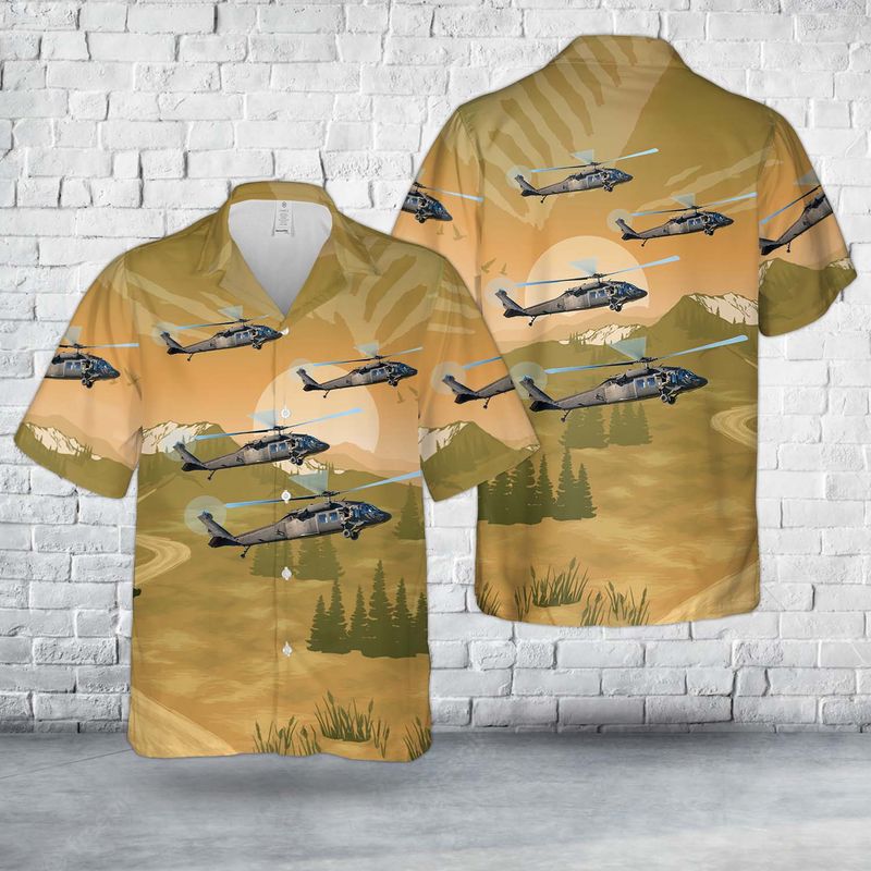 Us Army Sikorsky Uh-60A Black Hawk S-70A Hawaiian Shirt