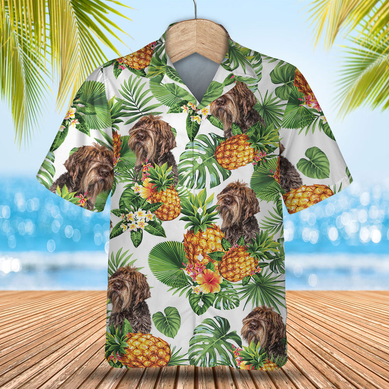 Wirehaired Pointing Griffon Tropical Pattern Hawaiian Shirt, Dog Lover Hawaiian Shirt, Summer Gift For Men And Women