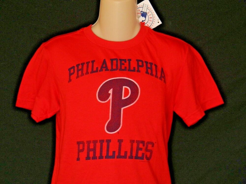 Philadelphia Phillies T Shirt 8 Vintage Red Top Baseball New