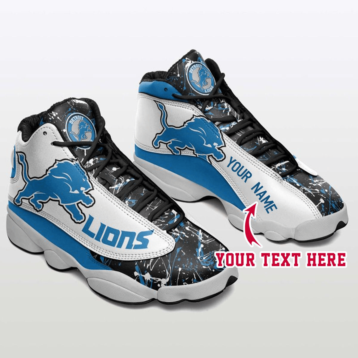 Detroit Lions Dl Football Retro Custom Air Jordan 13 Shoes Personalize Name Sport Sneakers Dhnr JD13 V2969