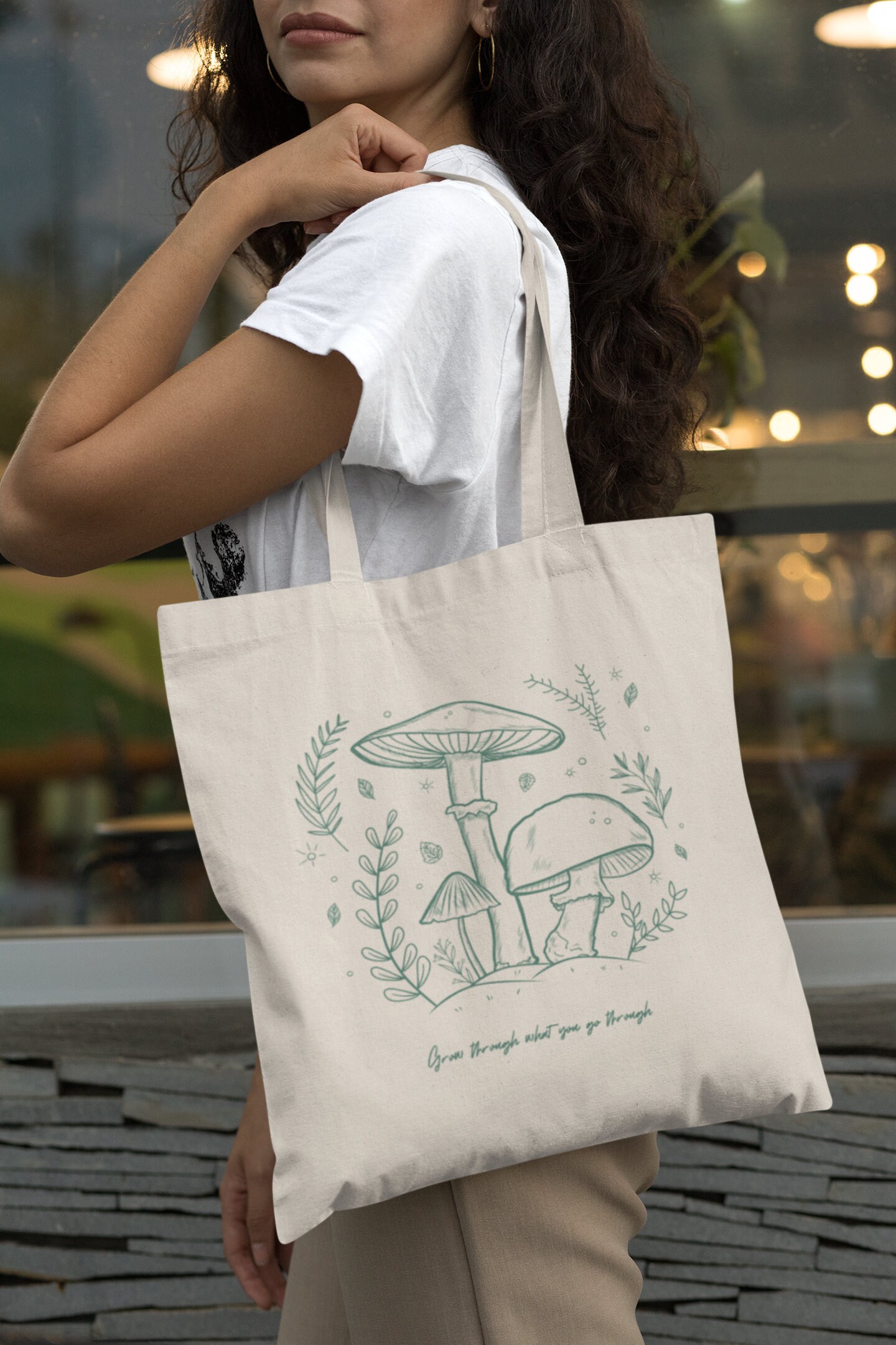 Cottagecore Mushroom Bag Mushroom Tote Bag Goblincore Tote Bag Aesthetic Sustainable Tote Canvas Tote Bag Cute Tote Bag Trendy Tote Bag Gift