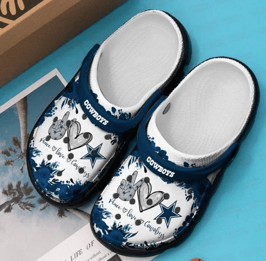 I Love Dallas Cowboys Cool Pattern Crocss Classic Clogs Shoes In Navy Ver370