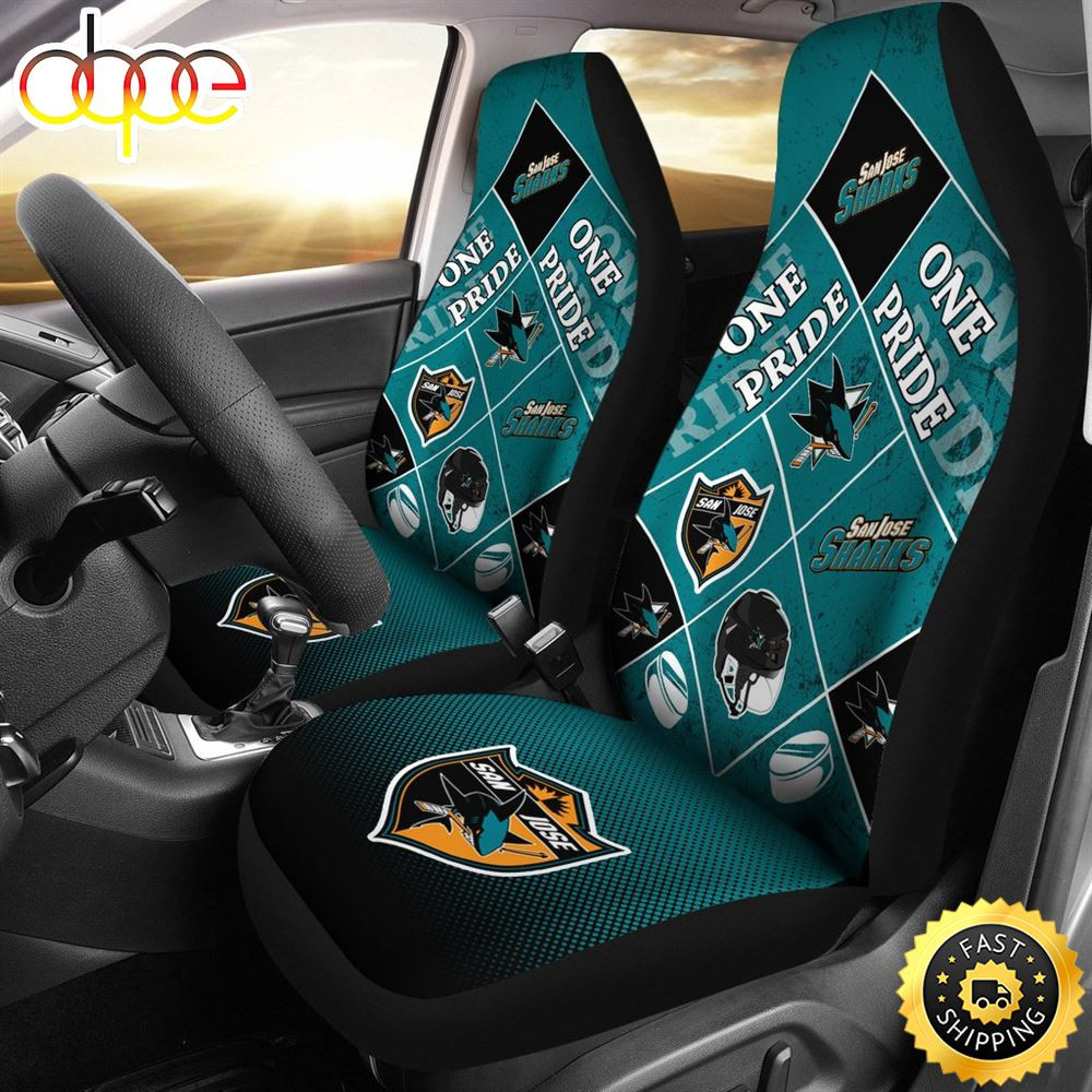 Colorful Pride Flag San Jose Sharks Car Seat Cover Set CSC2659