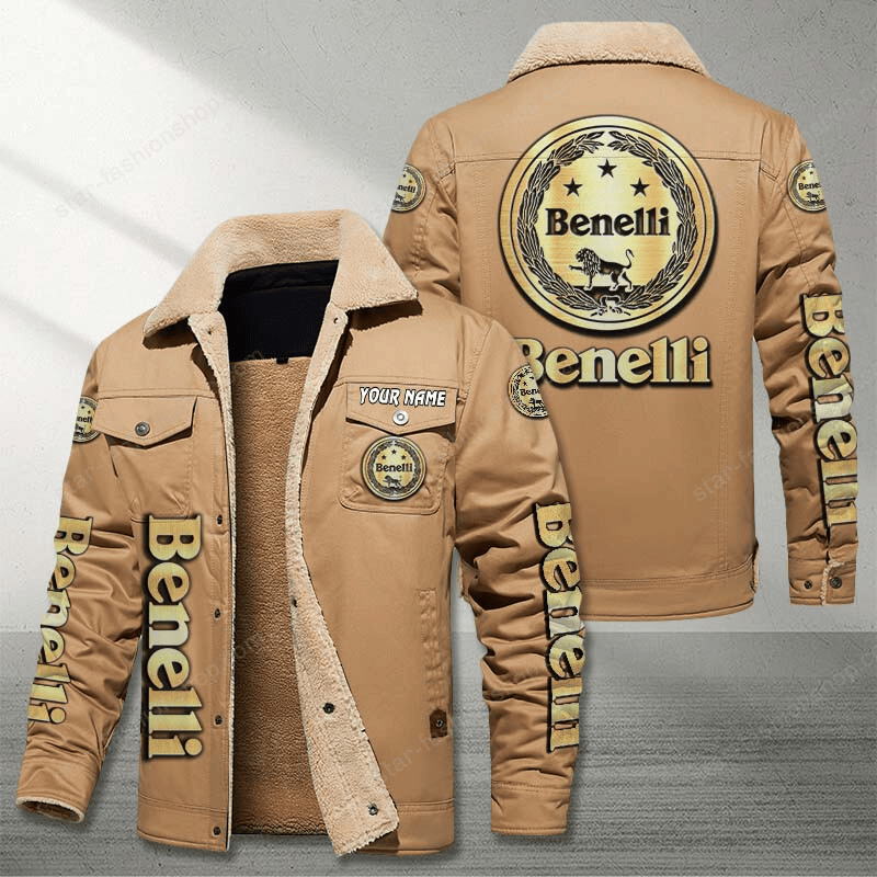 Benelli Brown Custom Name Stand Collar Jacket