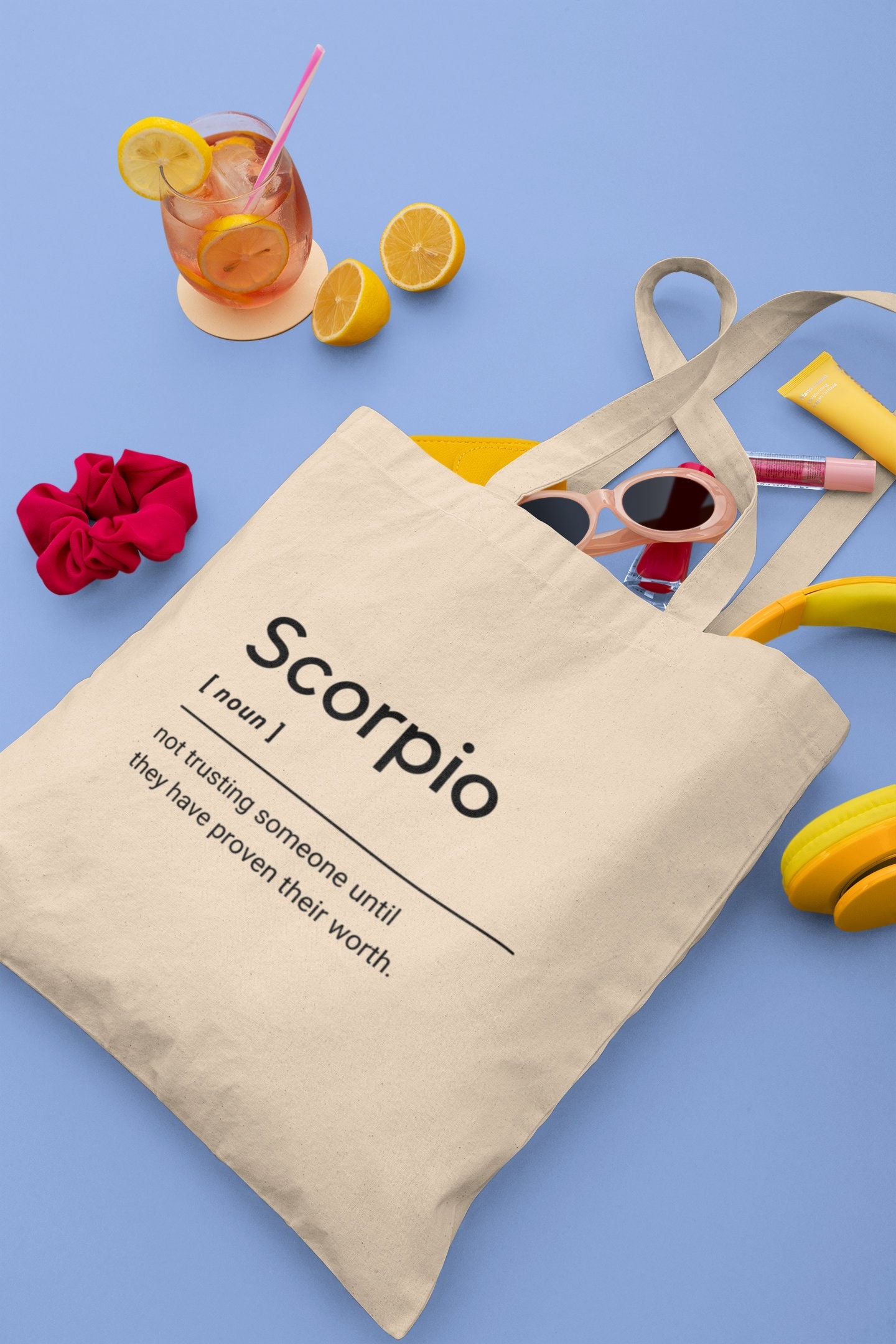 Scorpio Definition Tote Bag, Scorpio Gift, Scorpio Bag, Gift for Scorpio, Horoscope Bag, Zodiac Gift, Star sign gift, Scorpio quote prints