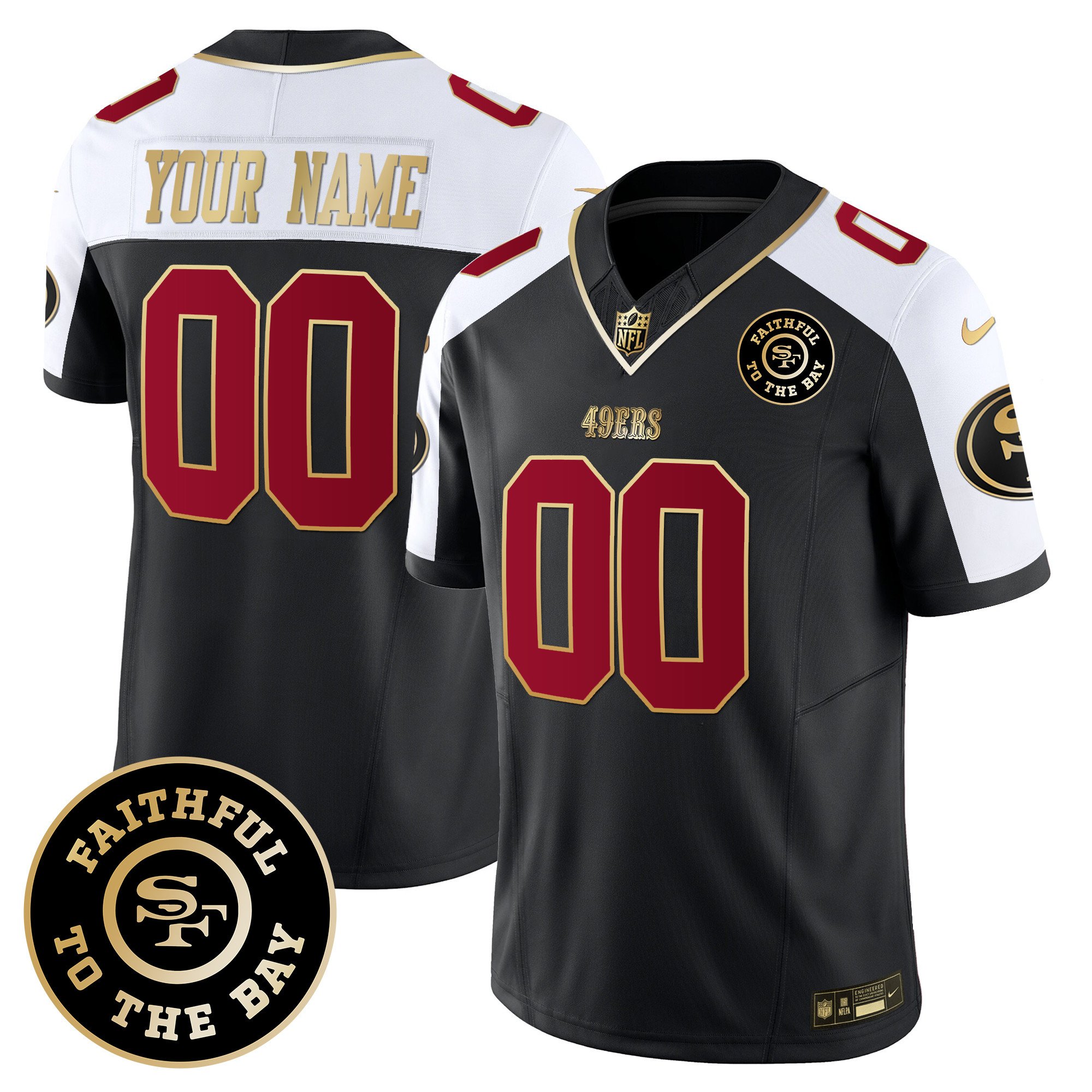 49ers Faithful To The Bay Custom Stitched Jersey | Vapor Limited
