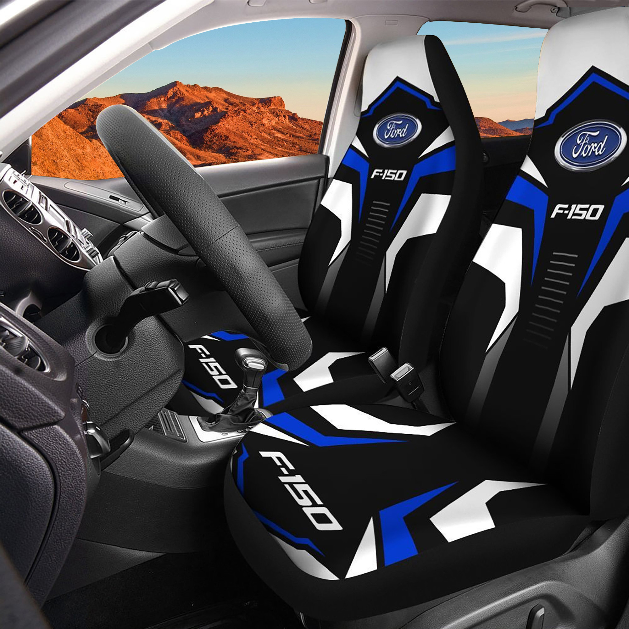 Ford F-150 Dvt-Nh Logo Car Seat Cover Set (Blue) CSC759