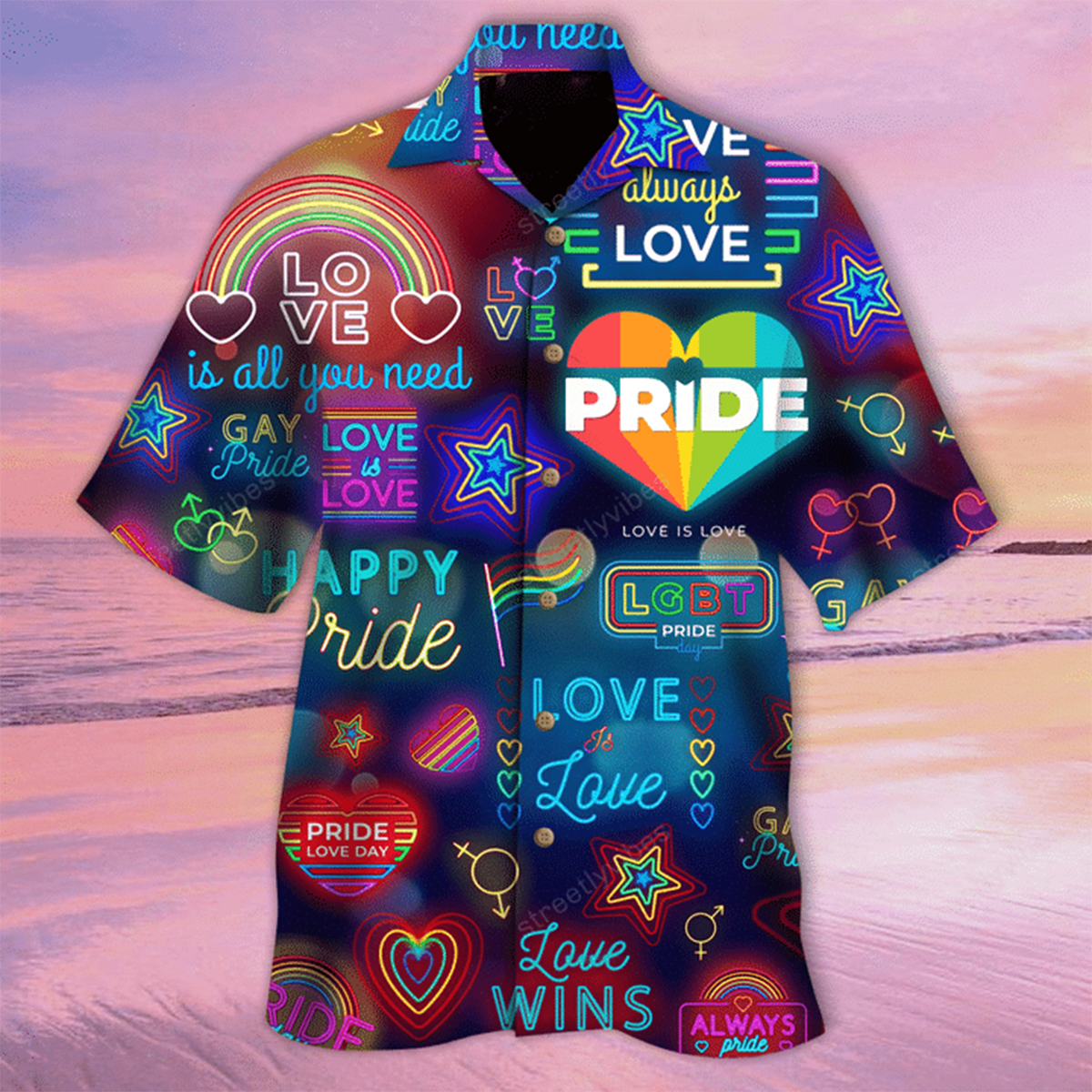 Love Has No Gender Tropical Background Design Hawaiian Shirt, Unisex Hawaiian Shirt