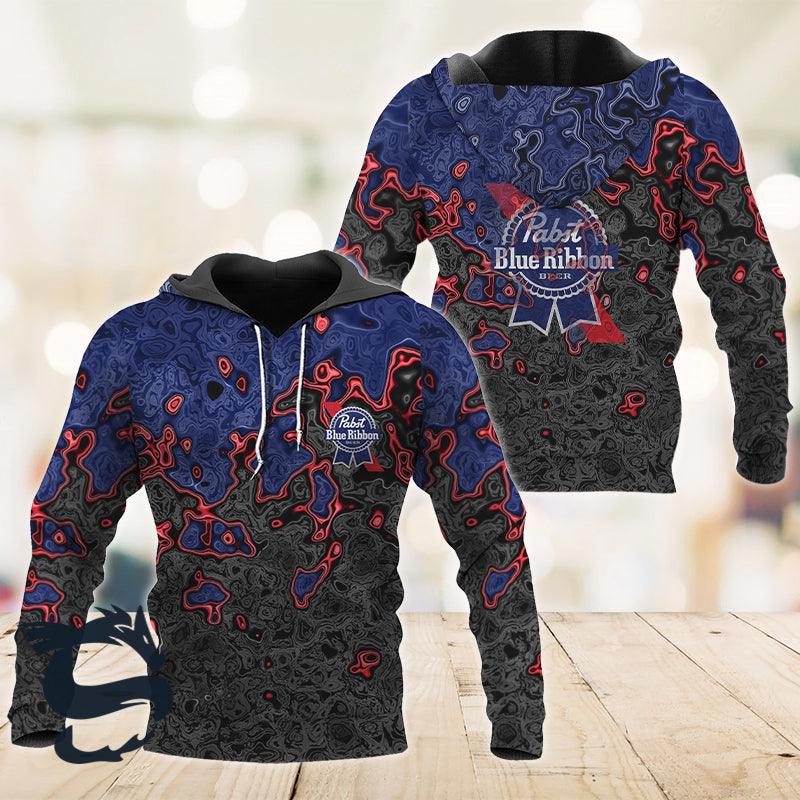 Holographic Colorful Pabst Blue Ribbon Hoodie & Zip Hoodie