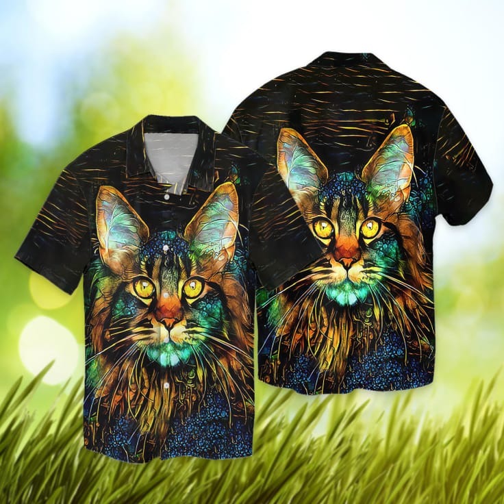 Beautiful Cat 3D Full Printed Hawaiian Shirt, Cat Hawaiian Shirts, Hawaiian Shirt For Cat Lover