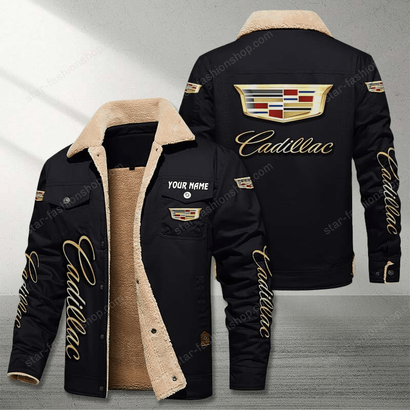 Cadillac Black Custom Name Stand Collar Jacket