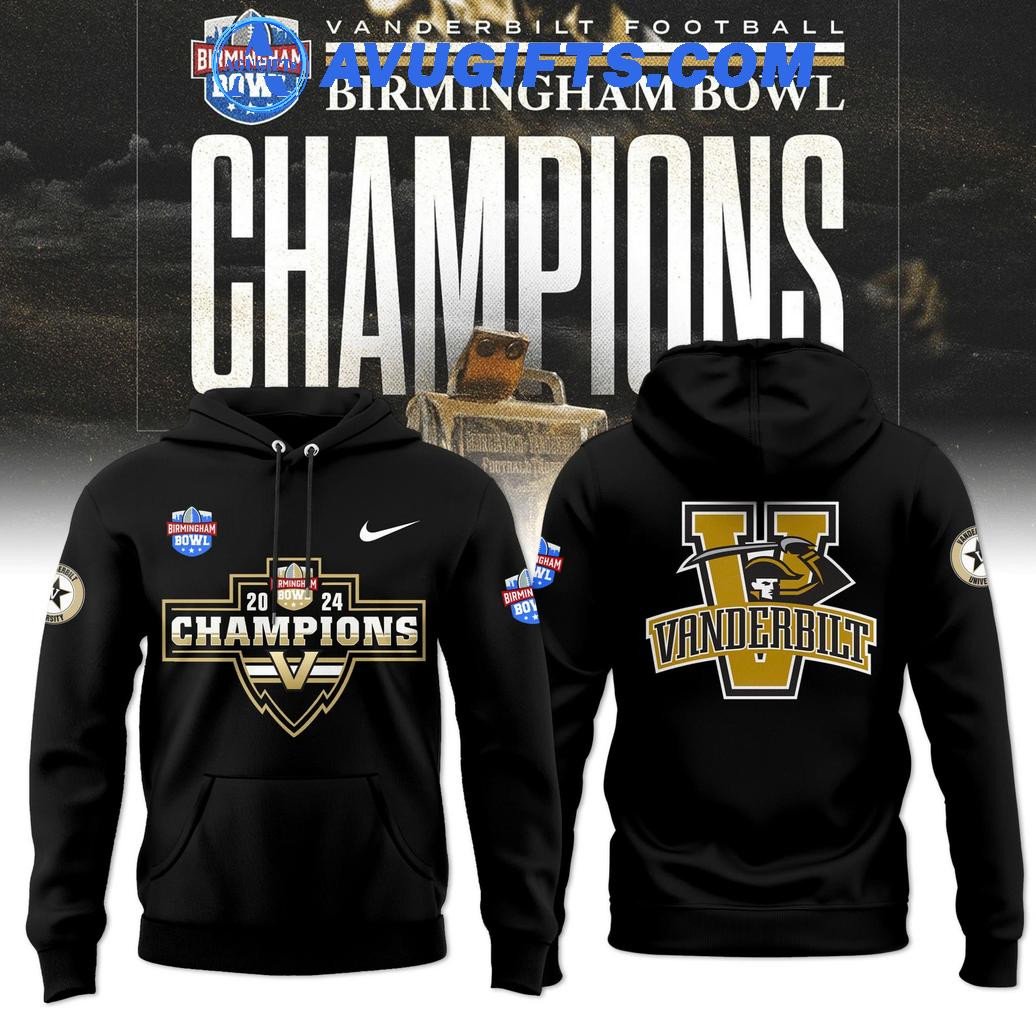 Vanderbilt Football Birmingham Bowl Champions 2024 Limited Hoodie – Zip Hoodie 3D Aop Shirt