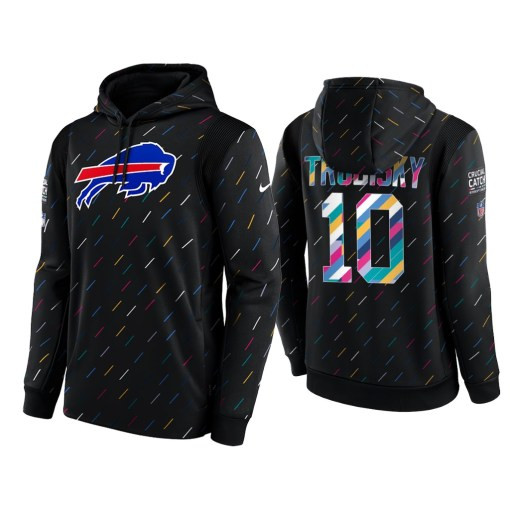 Men’S Buffalo Bills Mitchell Trubisky 2021 Crucial Catch Charcoal Therma Pullover Hoodie Buffalo Bills #10 Mitchell Trubisky Charcoal Hoodie