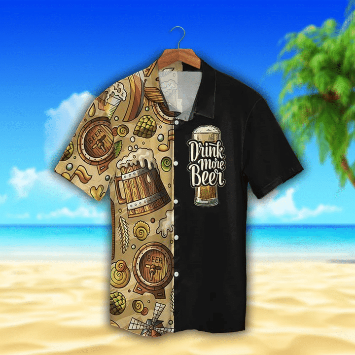 Old Beer Watercolor Hawaiian Shirt, Summer Hawaii Shirt For Men Women