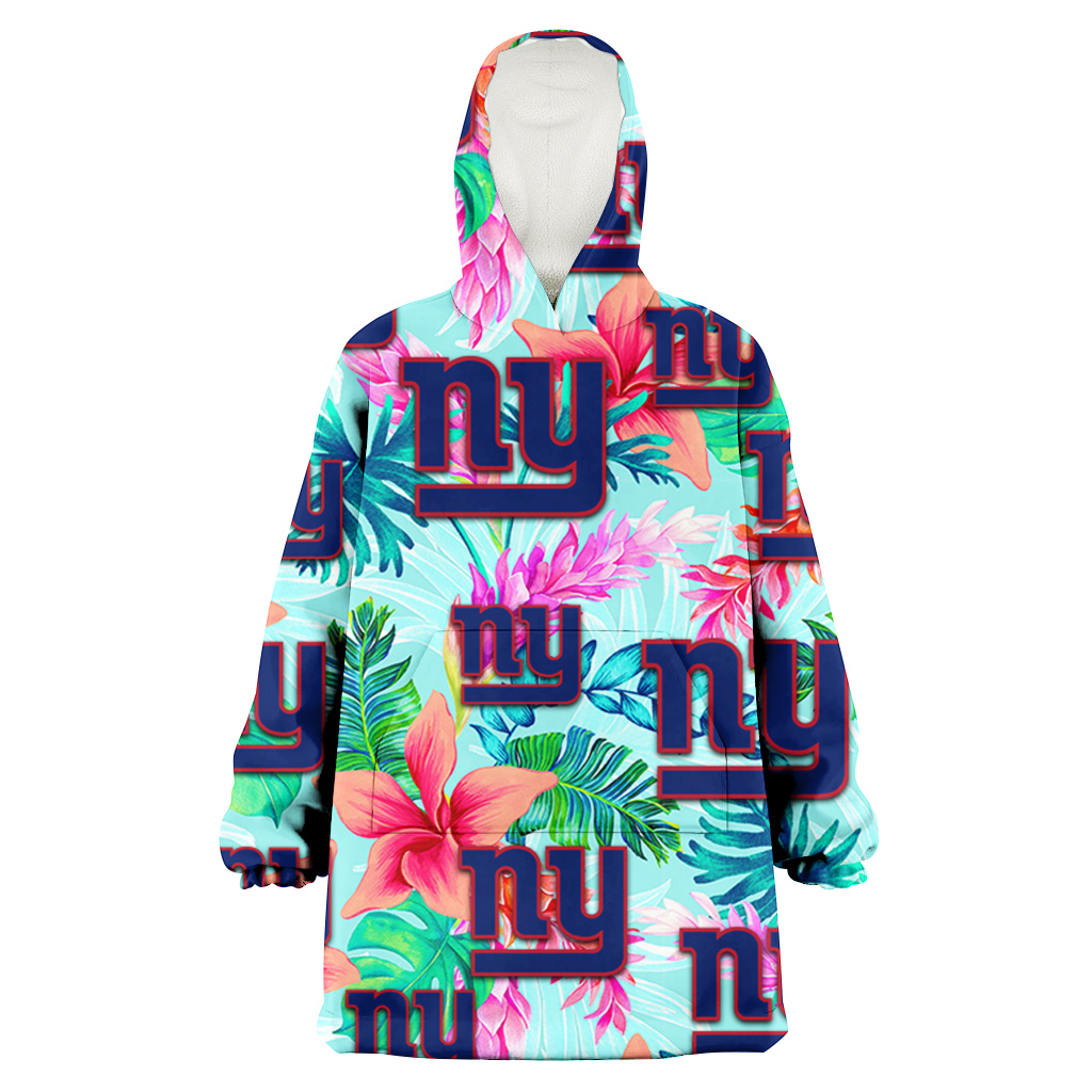 New York Giants Coral Porcelain Flower Violet Orchid Light Blue Background 3D Printed Hoodie Blanket Snug Hoodie