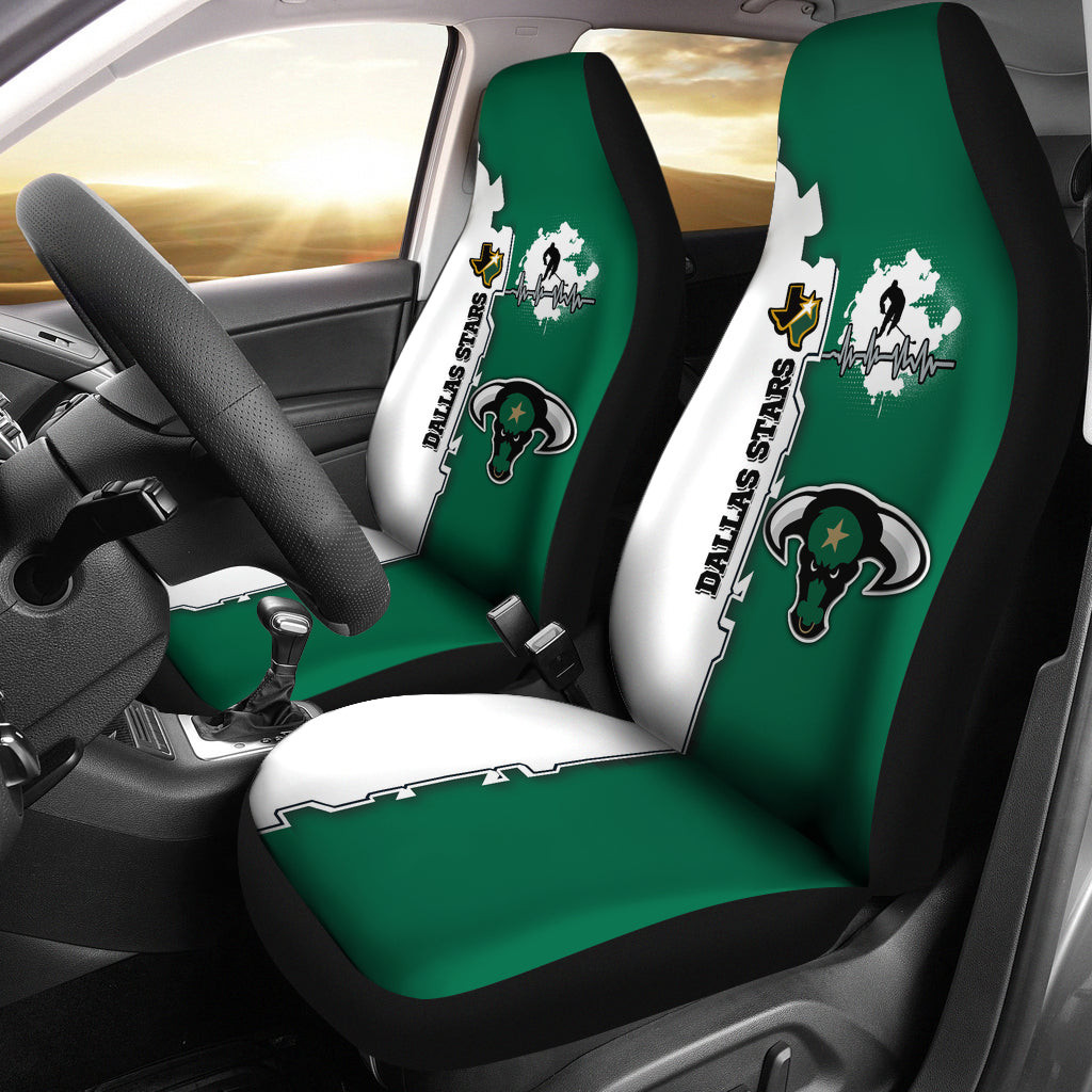 Dallas Stars Green White Car Seat Cover Set CSC3903