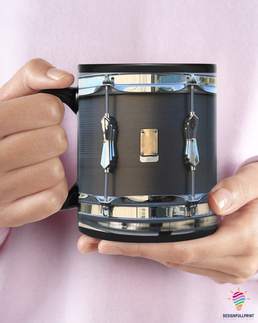 Black Drum Drummer Coffee Mug Cup Ln …