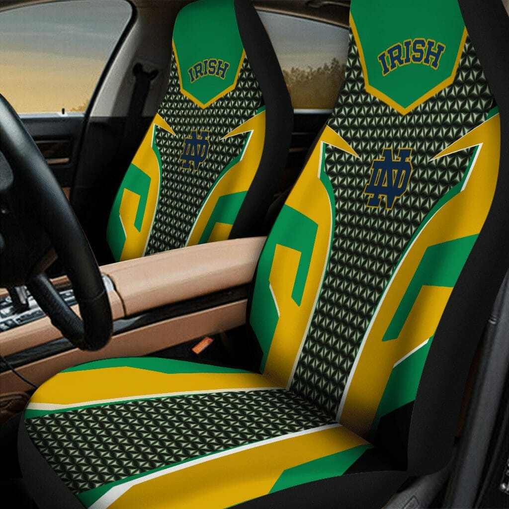 Notre Dame Fighting Irish Gold Green Car Seat Cover Set CSC2162