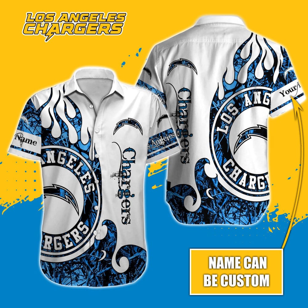 Sport-Team Los Angeles Chargers Custom Name Realtree Hunting Hawaiian Shirt Sport Team Aloha Shirt