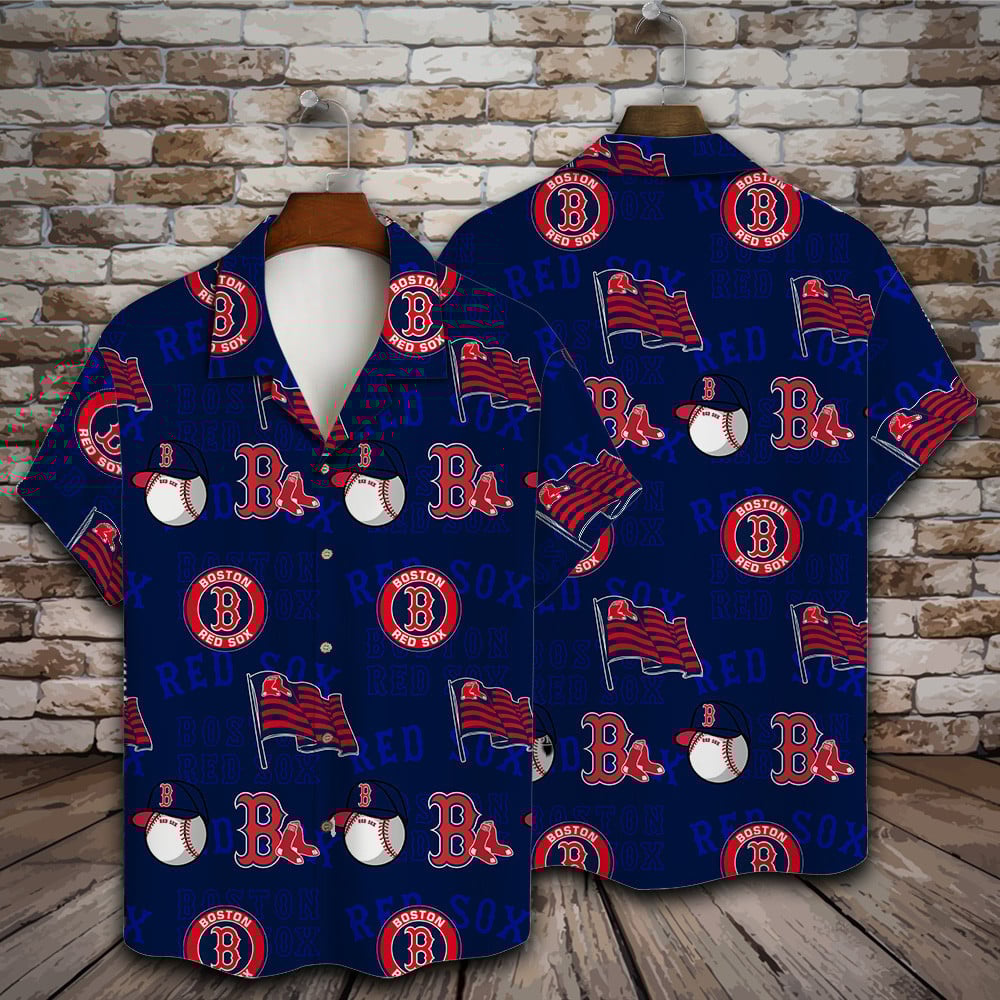 Boston Red Sox Major League Baseball Simple Pattern 3D Print Hawaiian Shirt May