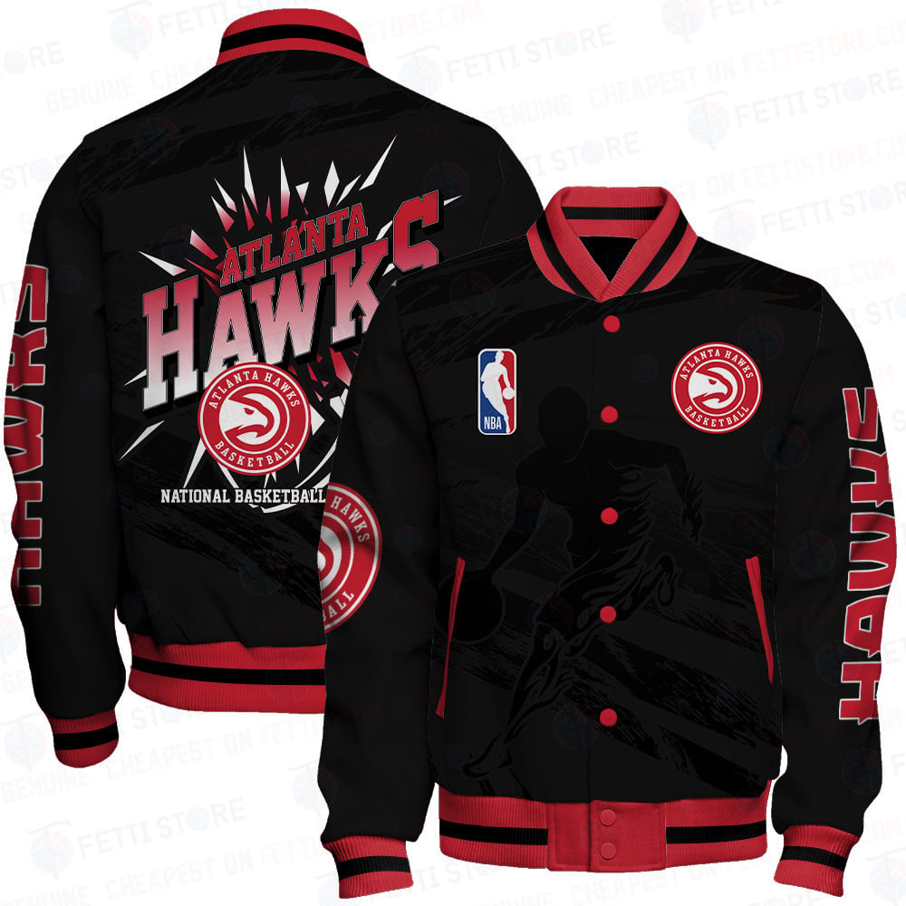 Atlanta Hawks National Basketball Association Print Varsity Jacket SFAT Ver 14