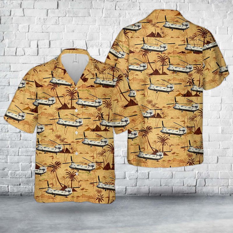 Us Army Boeing Ch-47F Chinook Hawaiian Shirt